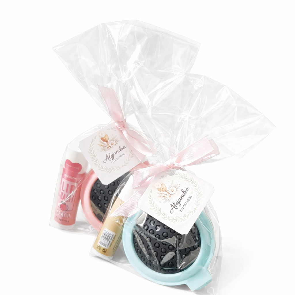 Detalle de Comunión Personalizado – Kit Espejo con Peine y Labial para Invitadas