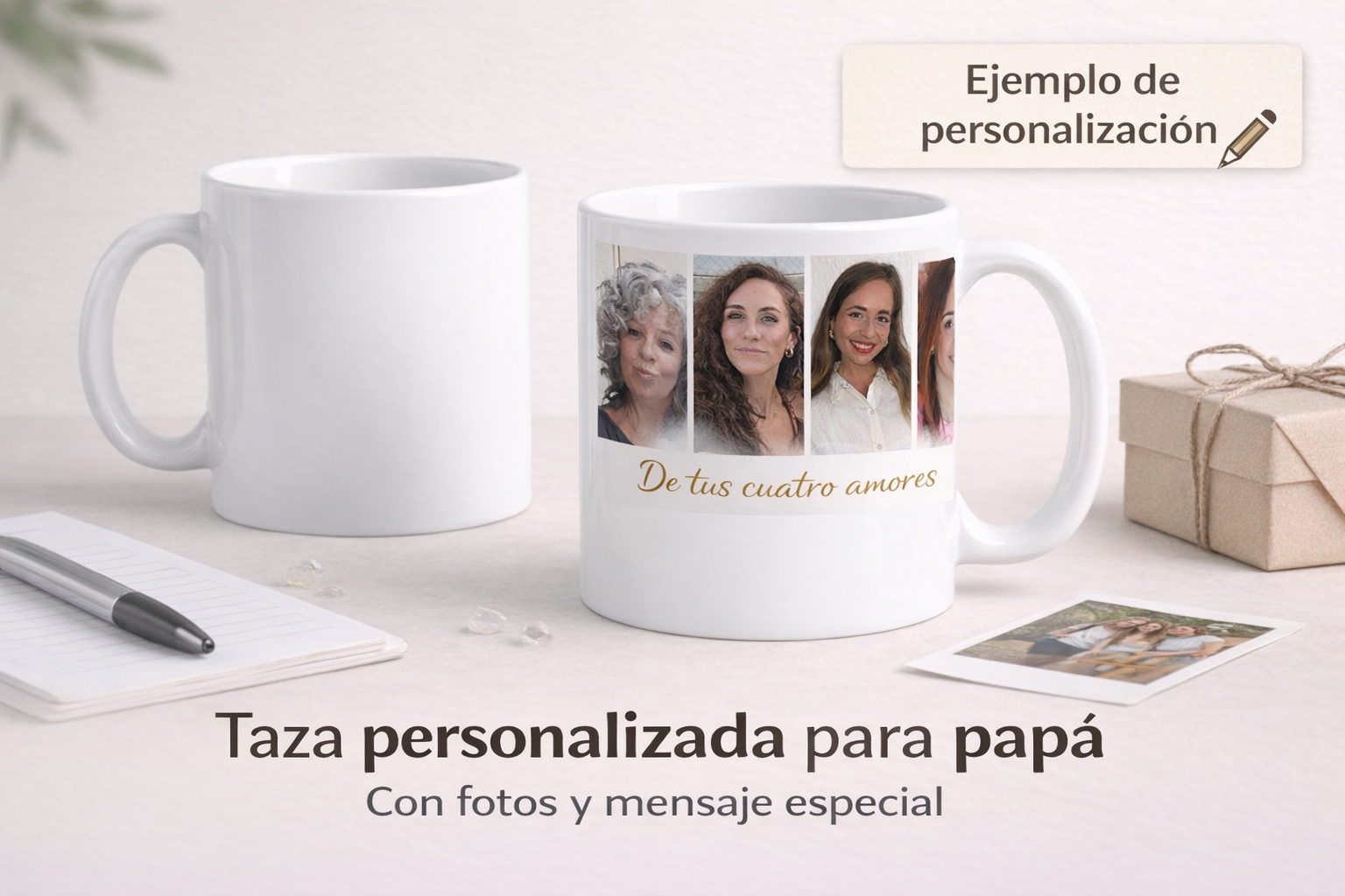 Taza personalizada para papá – Con fotos y mensaje especial