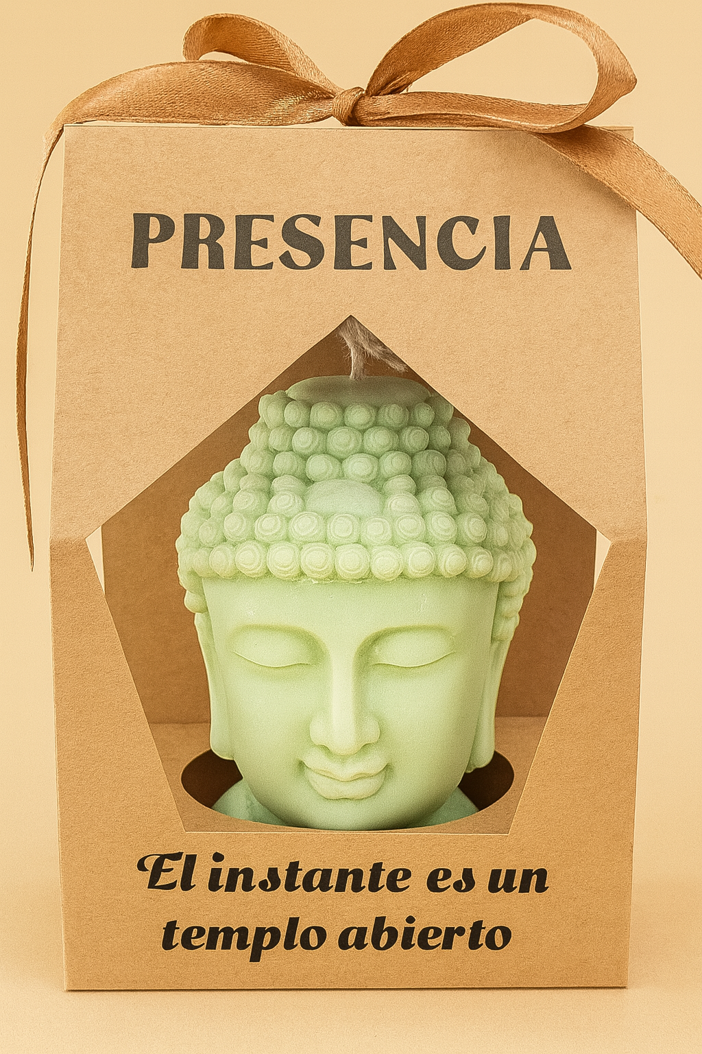 Vela Buda Grande Artesanal en Cera de Soja – Decoración Zen y Espiritual