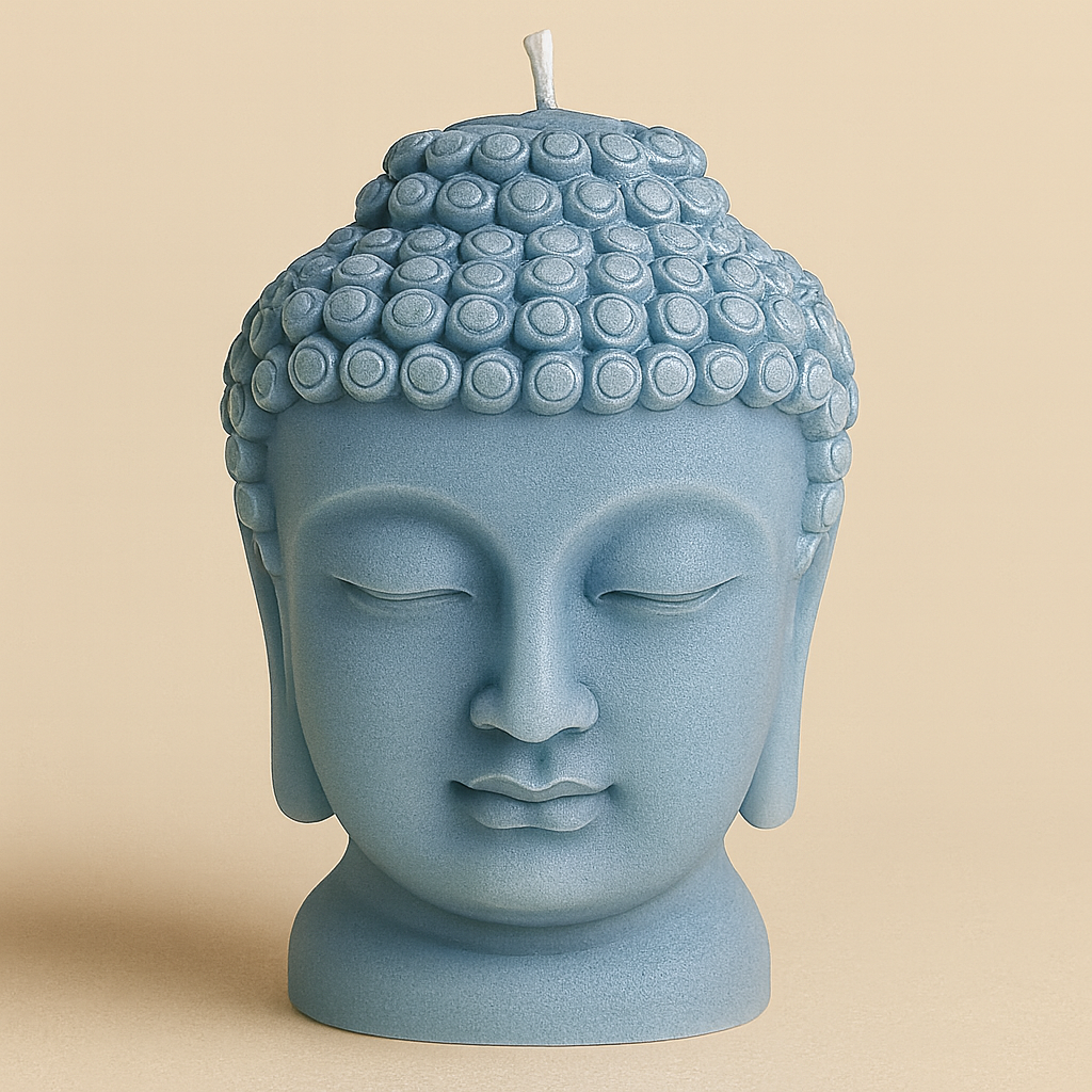 Vela Buda Grande Artesanal en Cera de Soja – Decoración Zen y Espiritual