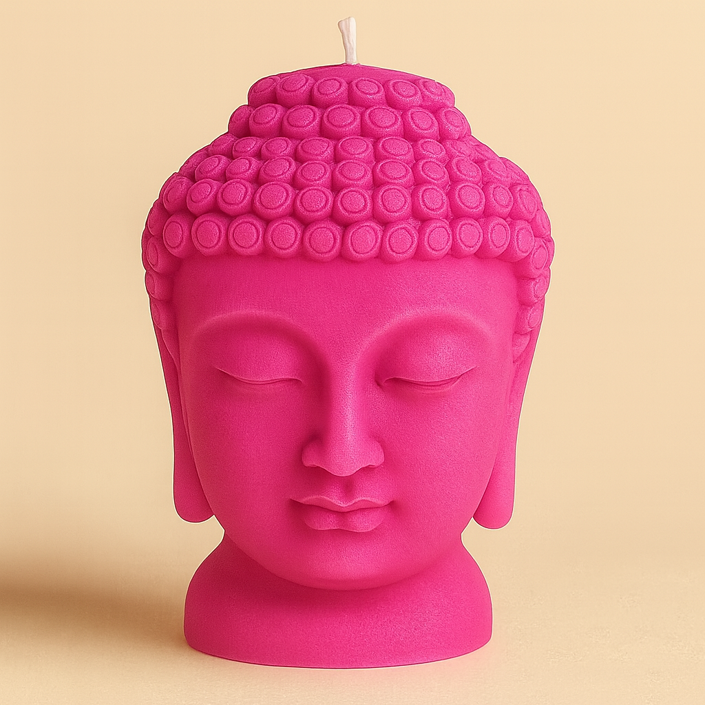 Vela Buda Grande Artesanal en Cera de Soja – Decoración Zen y Espiritual