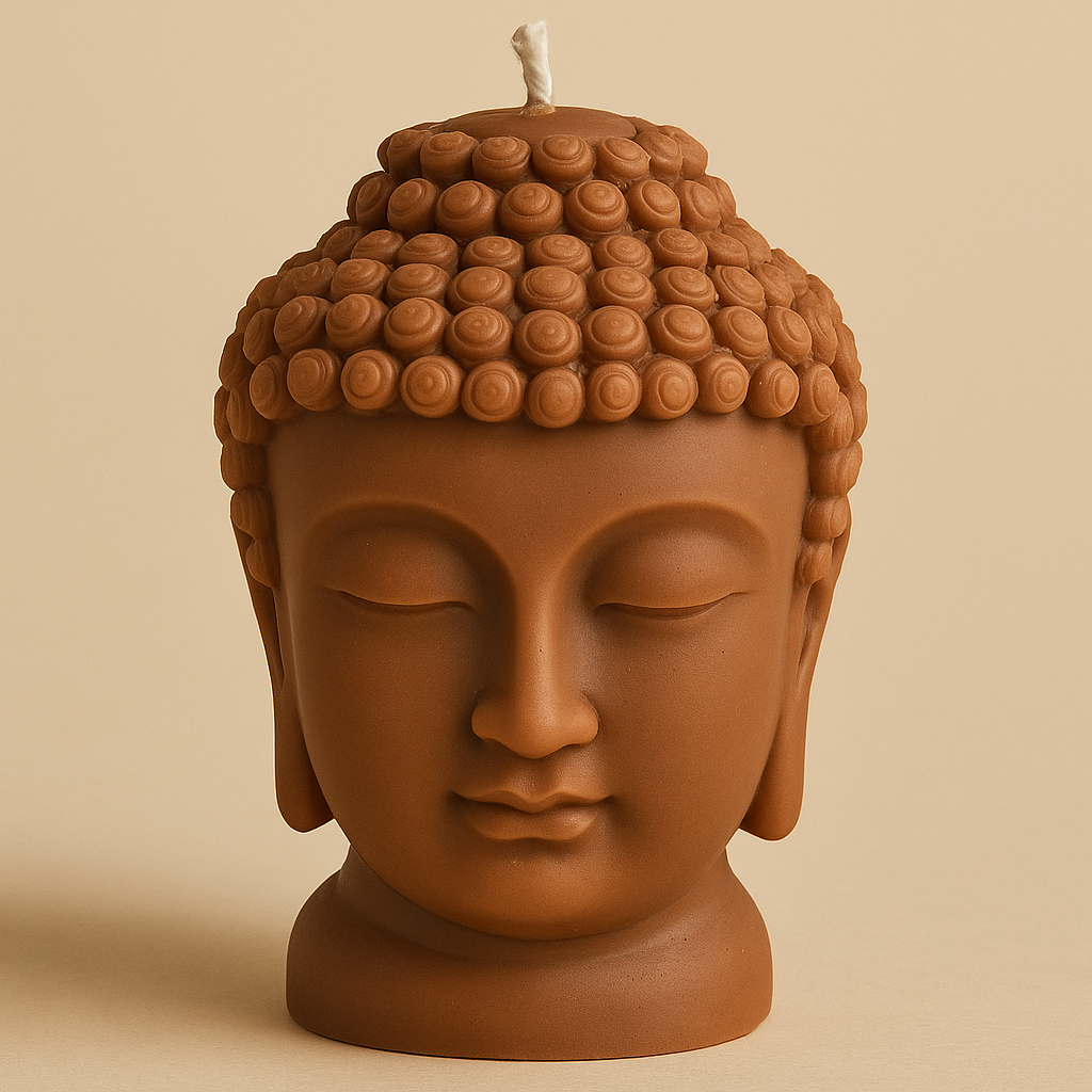 Vela Buda Grande Artesanal en Cera de Soja – Decoración Zen y Espiritual
