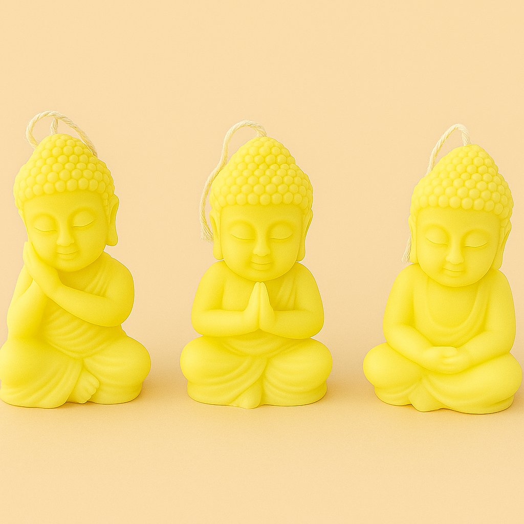 Pack of 3 Mini Buddhas – Zen Decoration and Spiritual Energy