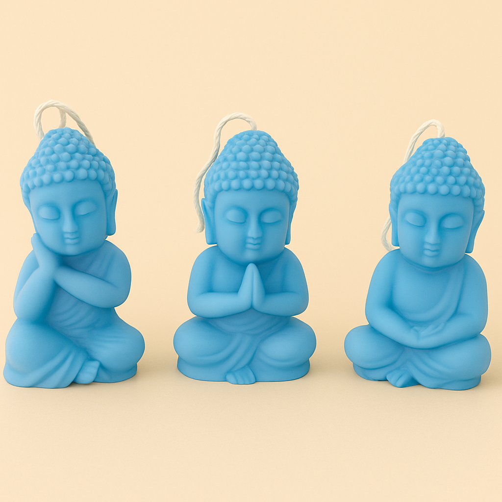 Pack of 3 Mini Buddhas – Zen Decoration and Spiritual Energy