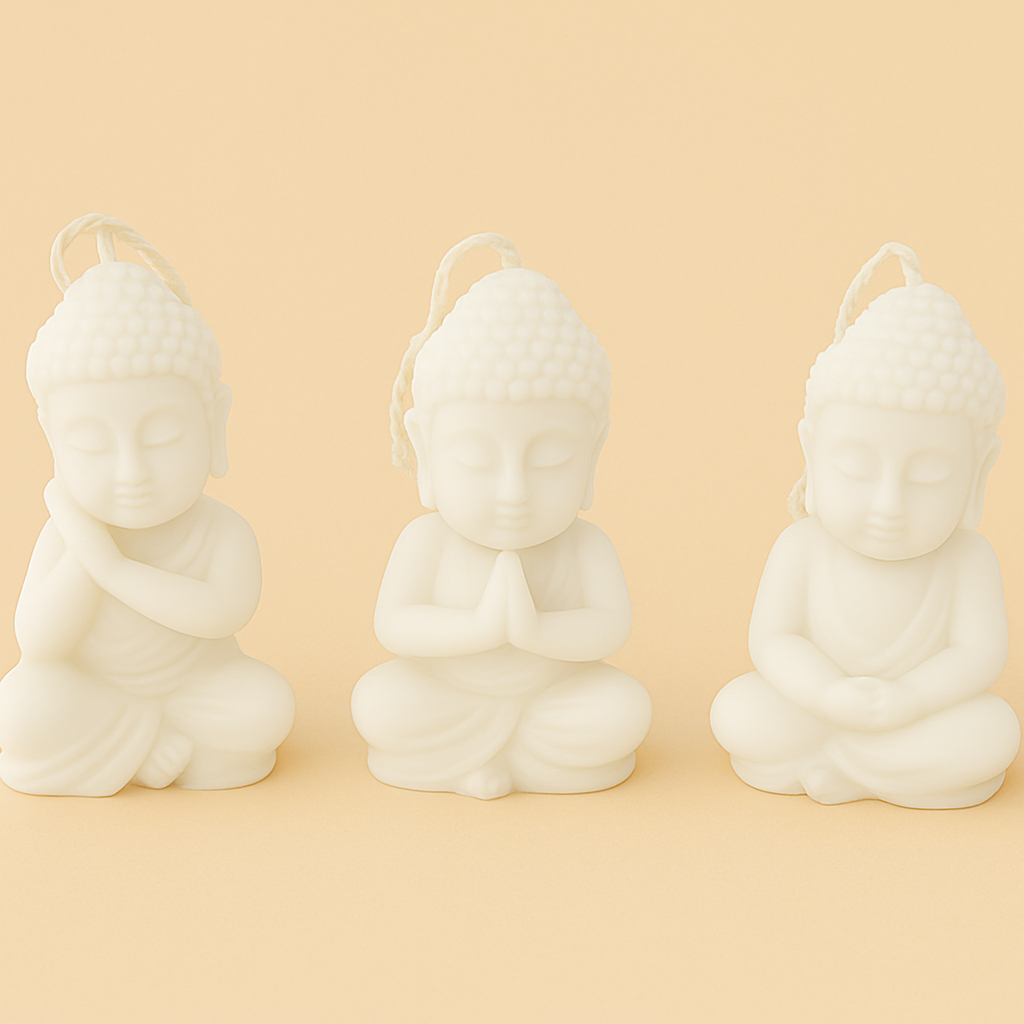 Pack of 3 Mini Buddhas – Zen Decoration and Spiritual Energy