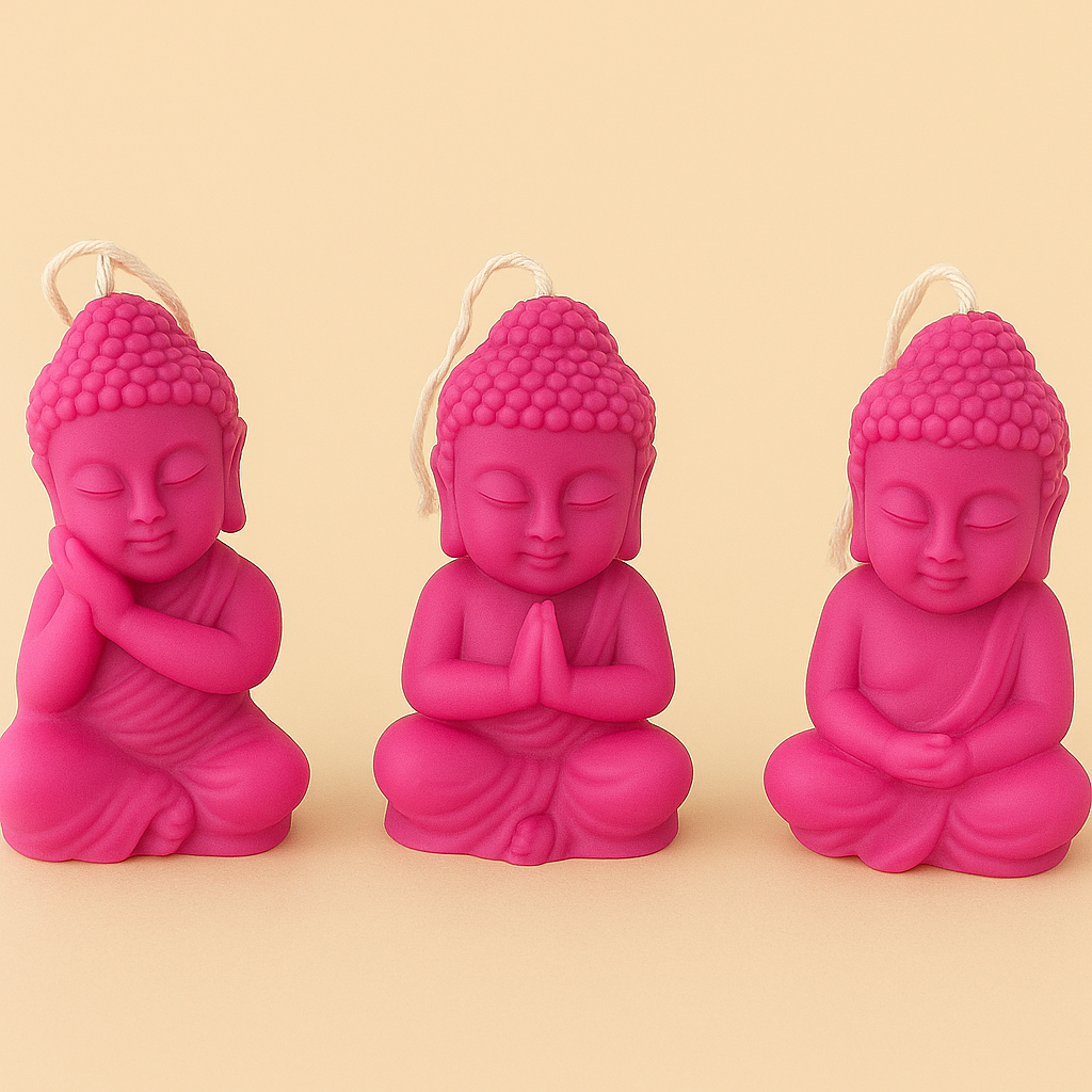 Pack of 3 Mini Buddhas – Zen Decoration and Spiritual Energy