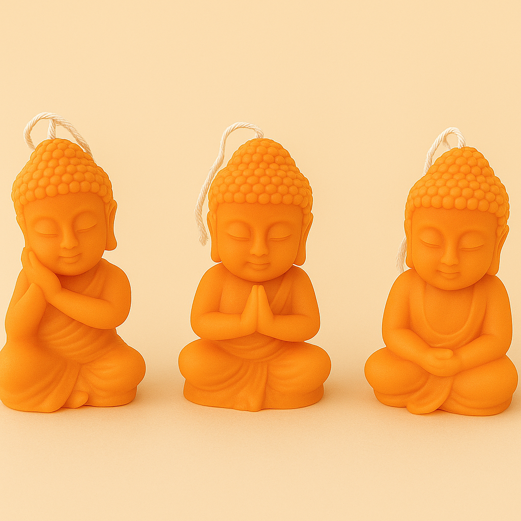 Pack of 3 Mini Buddhas – Zen Decoration and Spiritual Energy