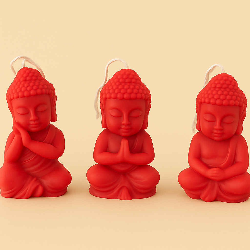 Pack of 3 Mini Buddhas – Zen Decoration and Spiritual Energy