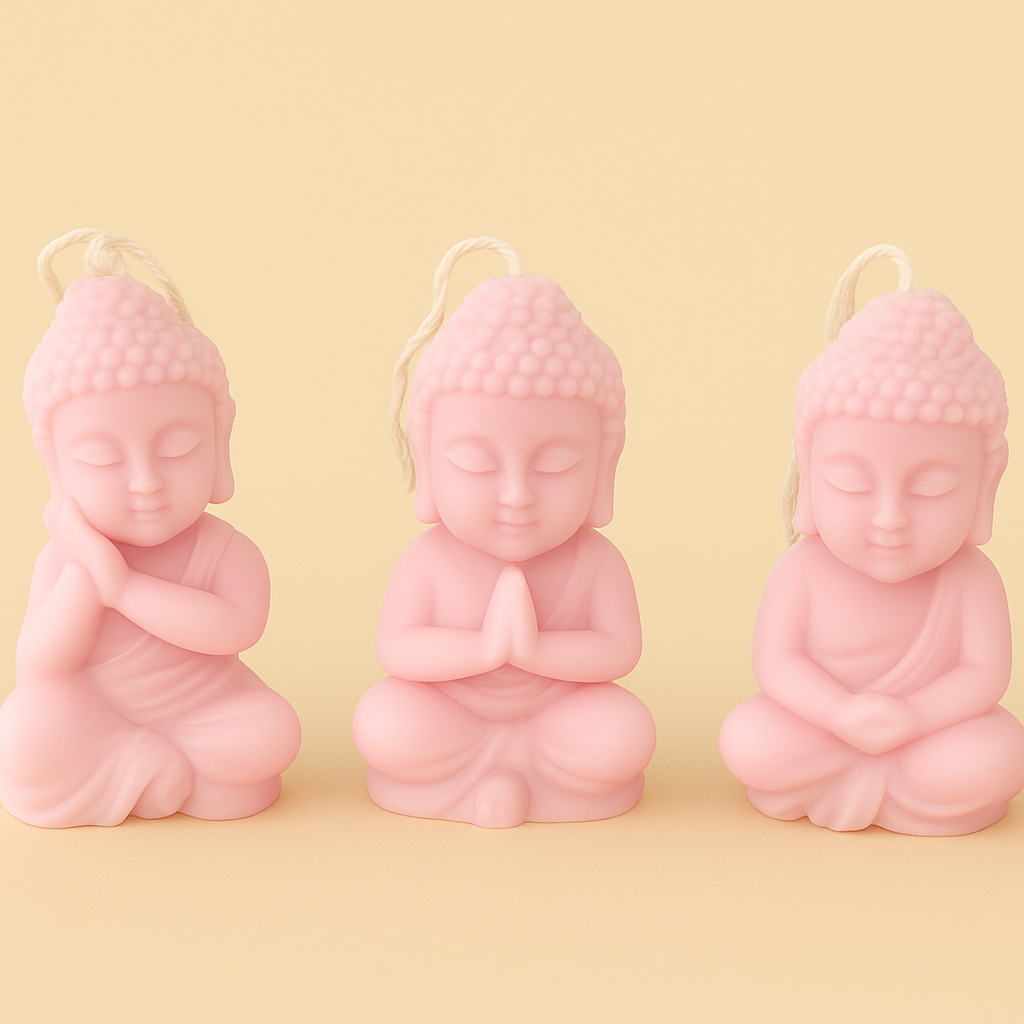Pack of 3 Mini Buddhas – Zen Decoration and Spiritual Energy