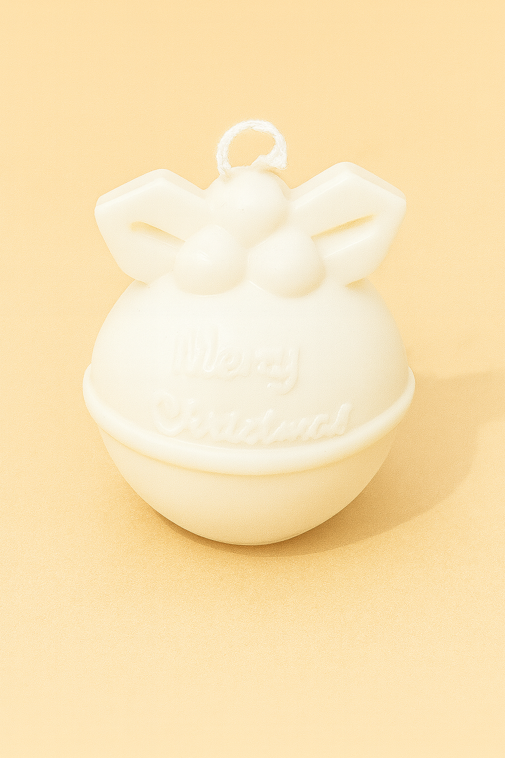 Vela Bola Navideña Blanca – Merry Christmas