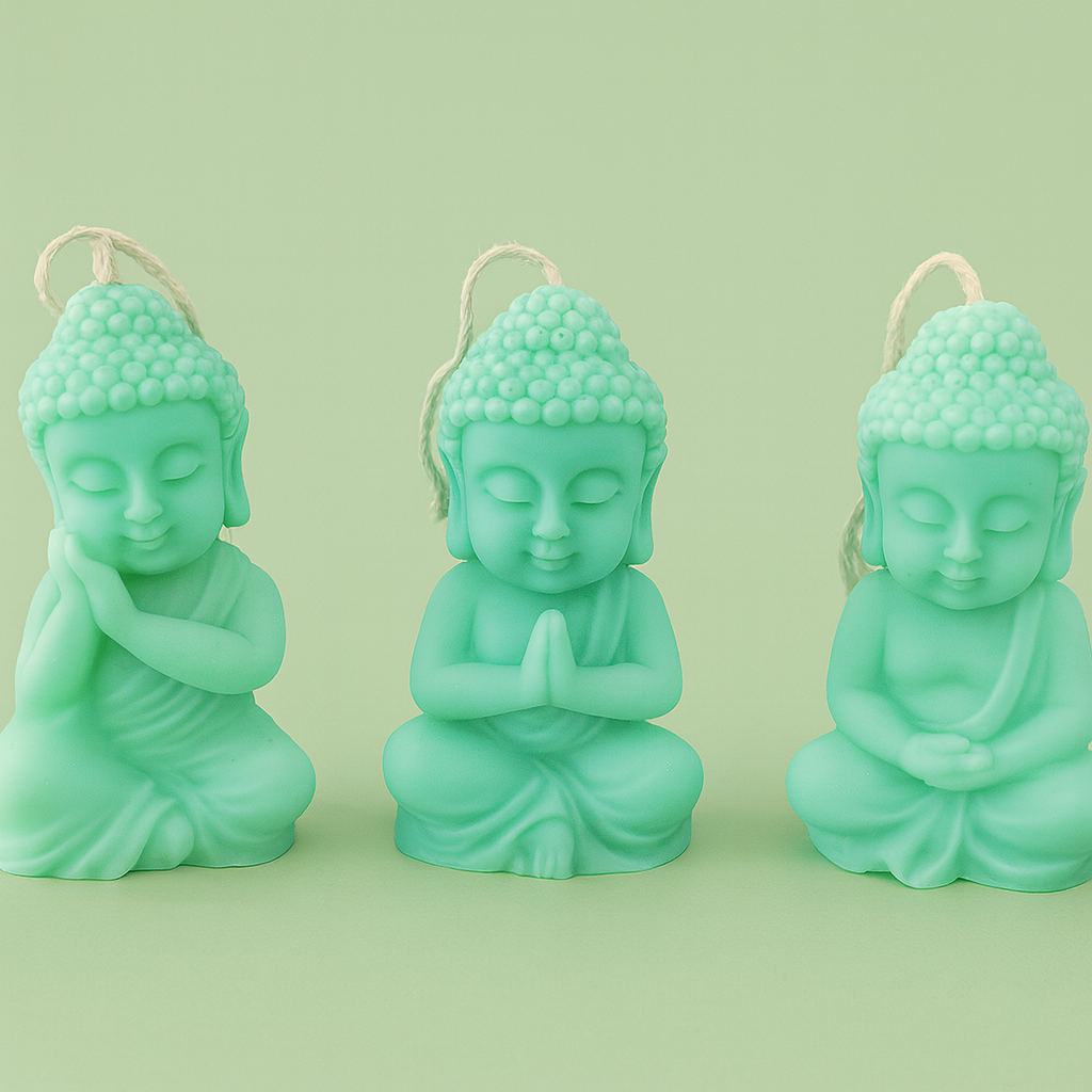Pack of 3 Mini Buddhas – Zen Decoration and Spiritual Energy