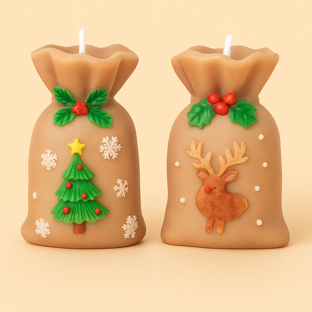 Vela Saco Navideño – Modelo Árbol y Reno